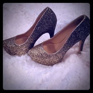 Just fab glitter ombre heels sz 7.5